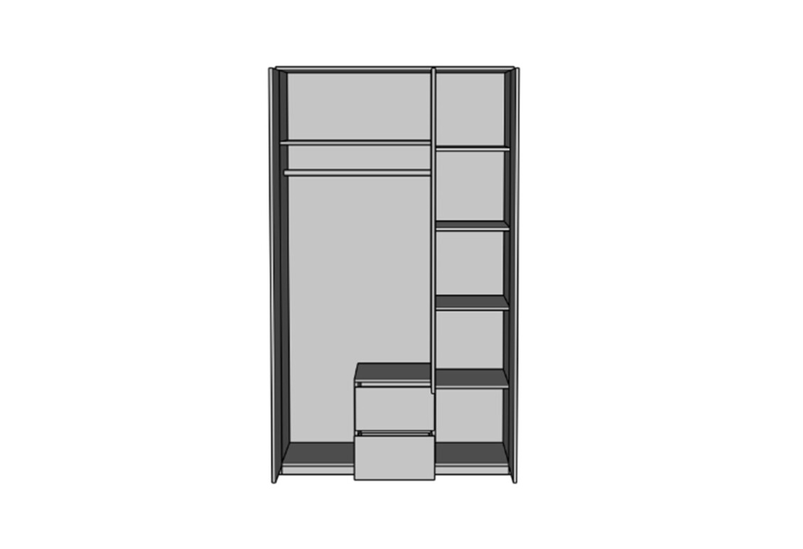 Шафа Фріда тридверна з 2 шухлядами 120 см, чорний / дуб ліворно 4