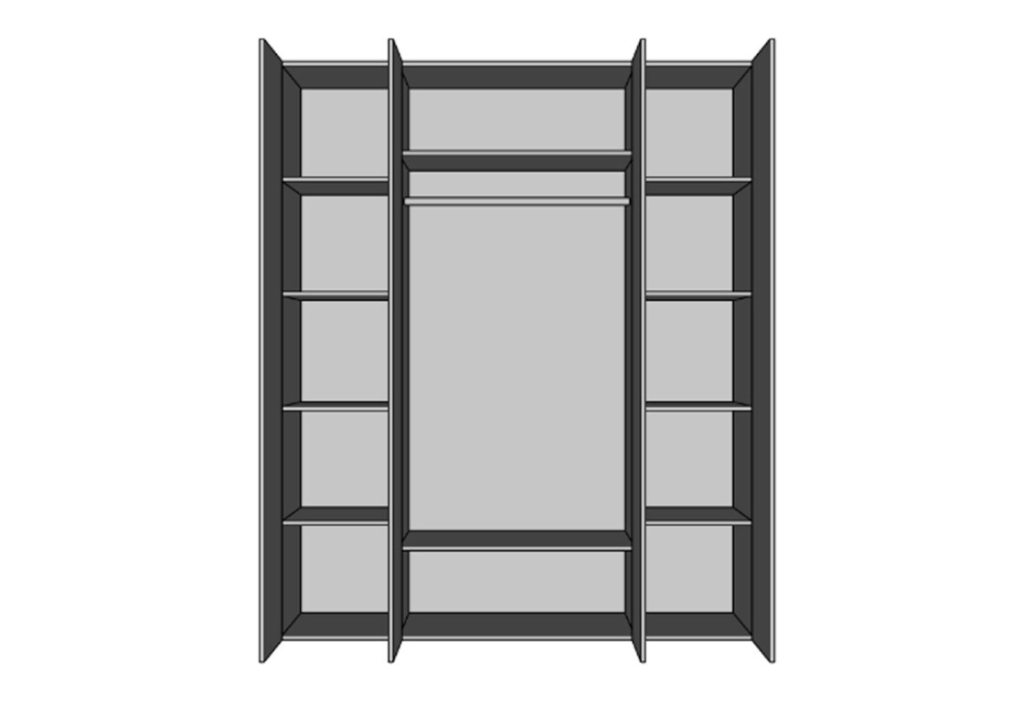 Шафа Ромбо 4-дверна з дзеркалом 180 см Артвуд світлий 5