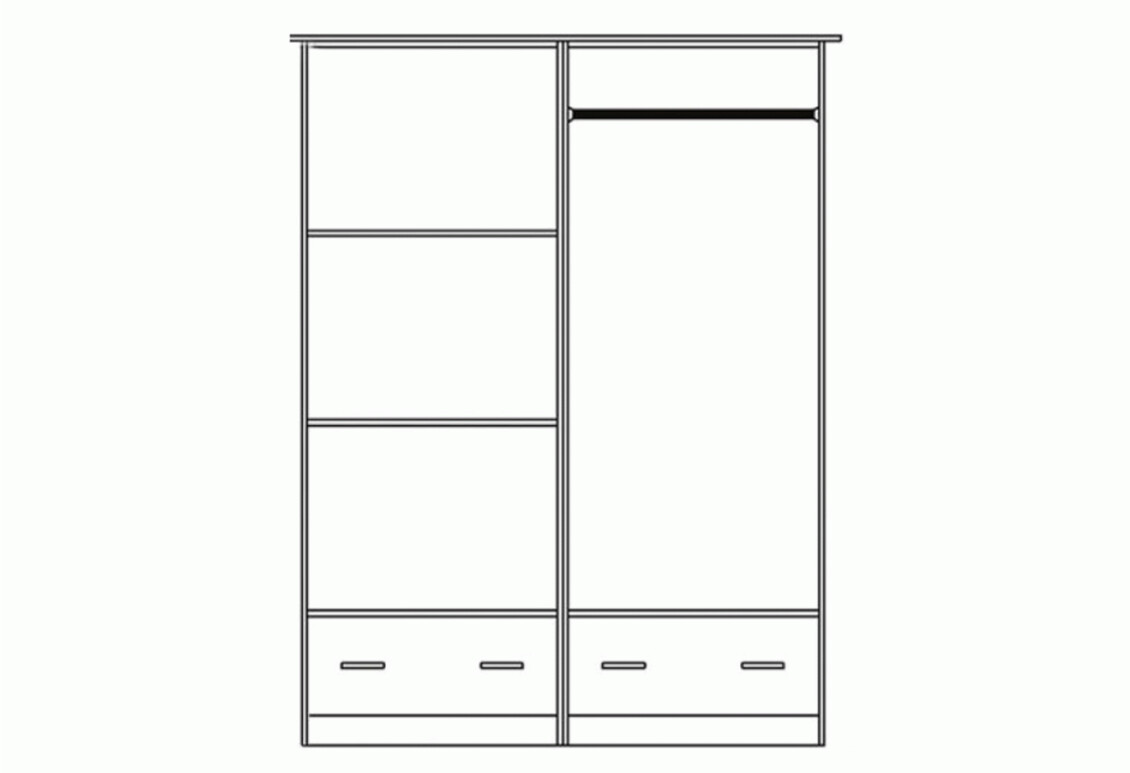 Шафа Соня New 4-дверна з 2 шухлядами та дзеркалом 170 см Біло-сіра 3