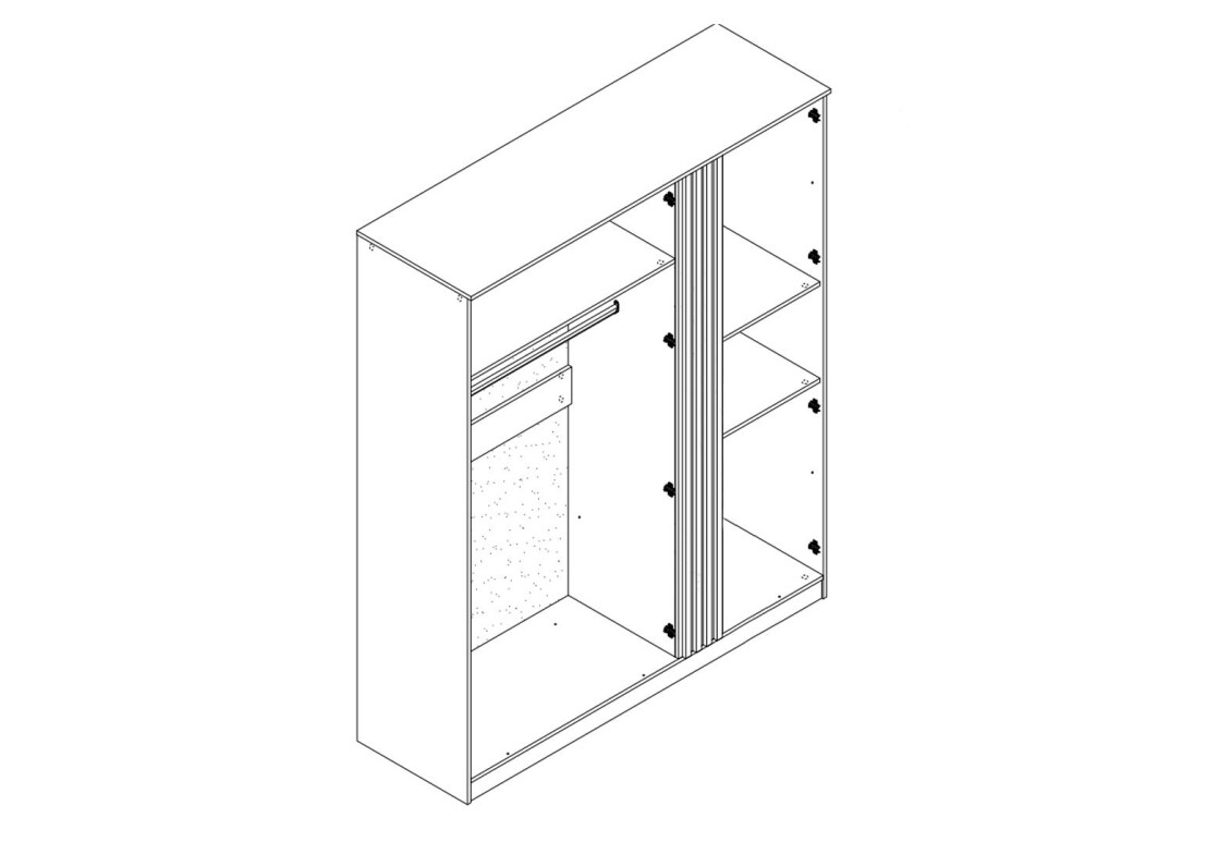 Шафа Тео 3-дверна 170 см дуб артизан / антрацит 3