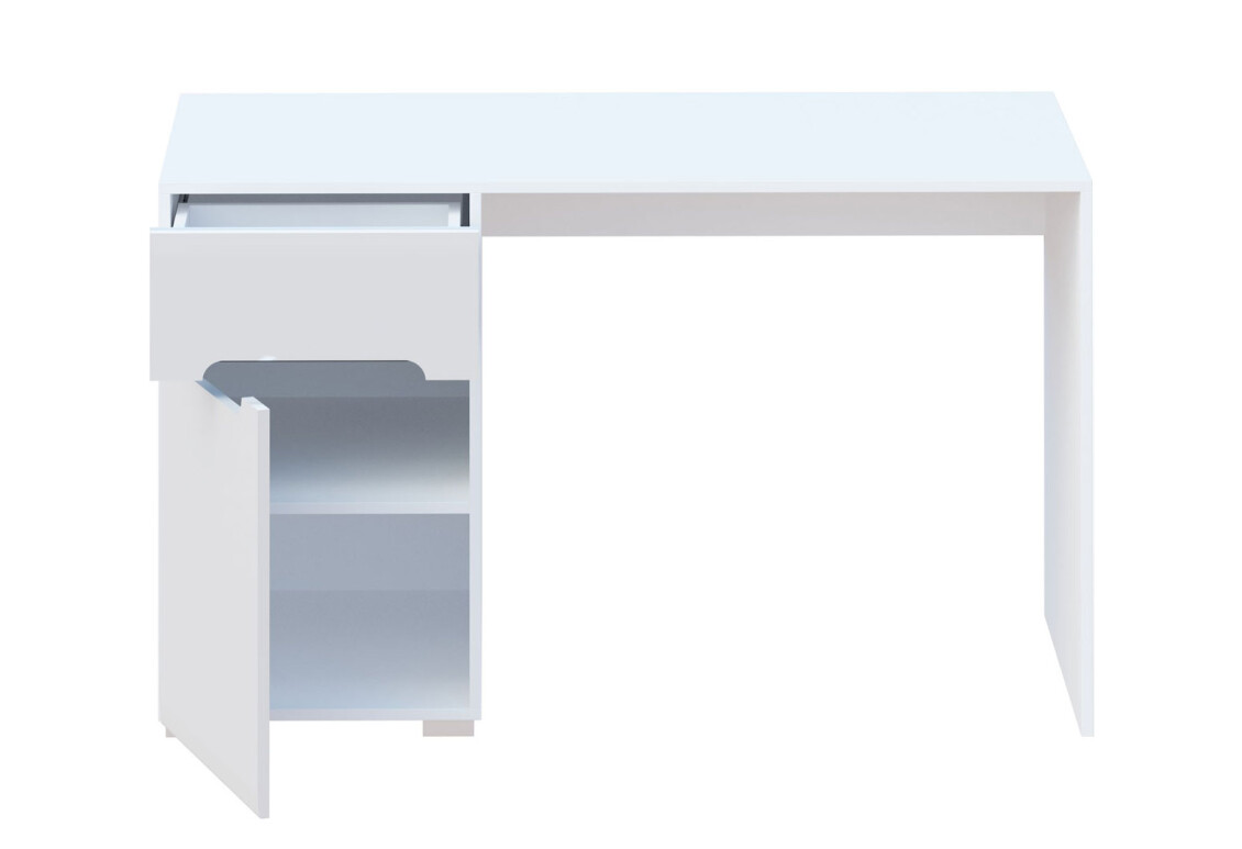 Стіл письмовий Бянко 128x60 см з шухлядами, Білий з вставкою дуб аппалачі 3