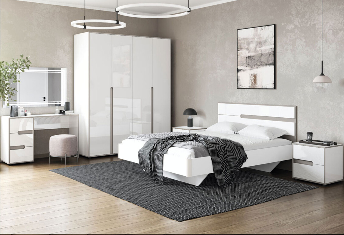 Туалетний столик Лінда з 3 шухлядами 120 см, Німфеа Альба, лак, вставки тоффі 2