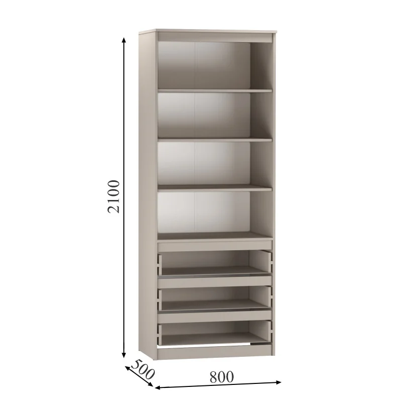 Шафа розпашна з ящиками Нео 2Д3Ш 80x50x210 см Бетон 2